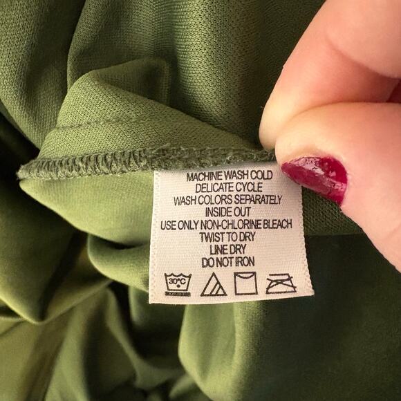 Chadwick's Size Large Green Purple Floral Maxi Skirt Lined Elastic Waist *Flaw* - Picture 7 of 7